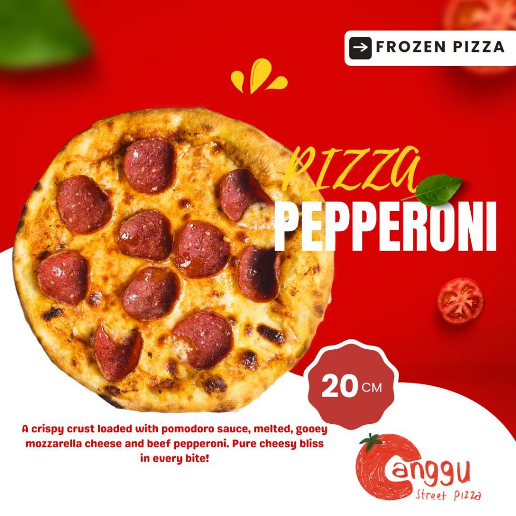 

Canggu Pizza Frozen Halal Murah 20cm 230gr – Siap Panggang, Enak & Praktis