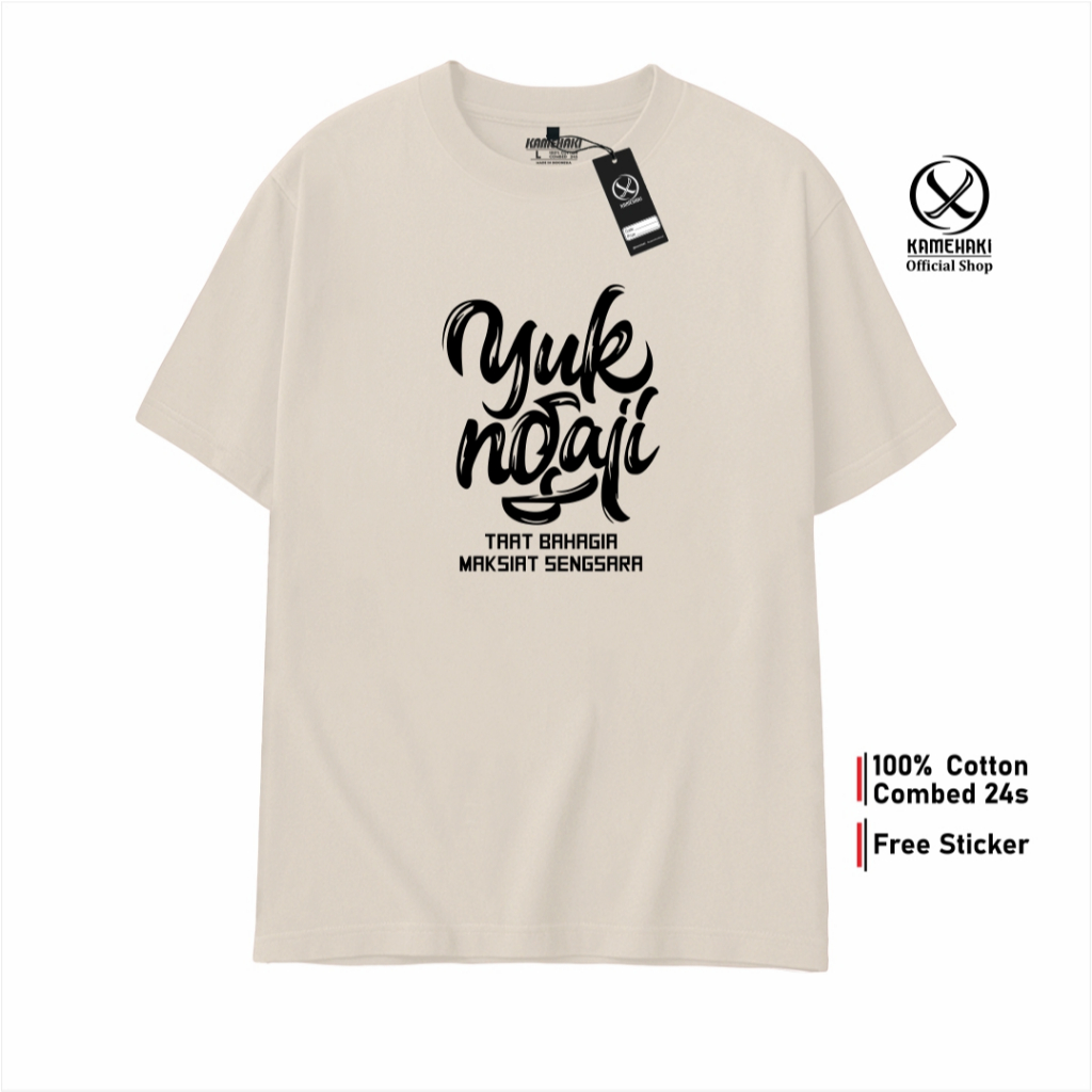 KAMEHAKI Kaos YUK NGAJI / Kaos Dakwah / Kaos Distro Pria / Kaos Muslim / Kaos Kata-Kata / Baju Atasa