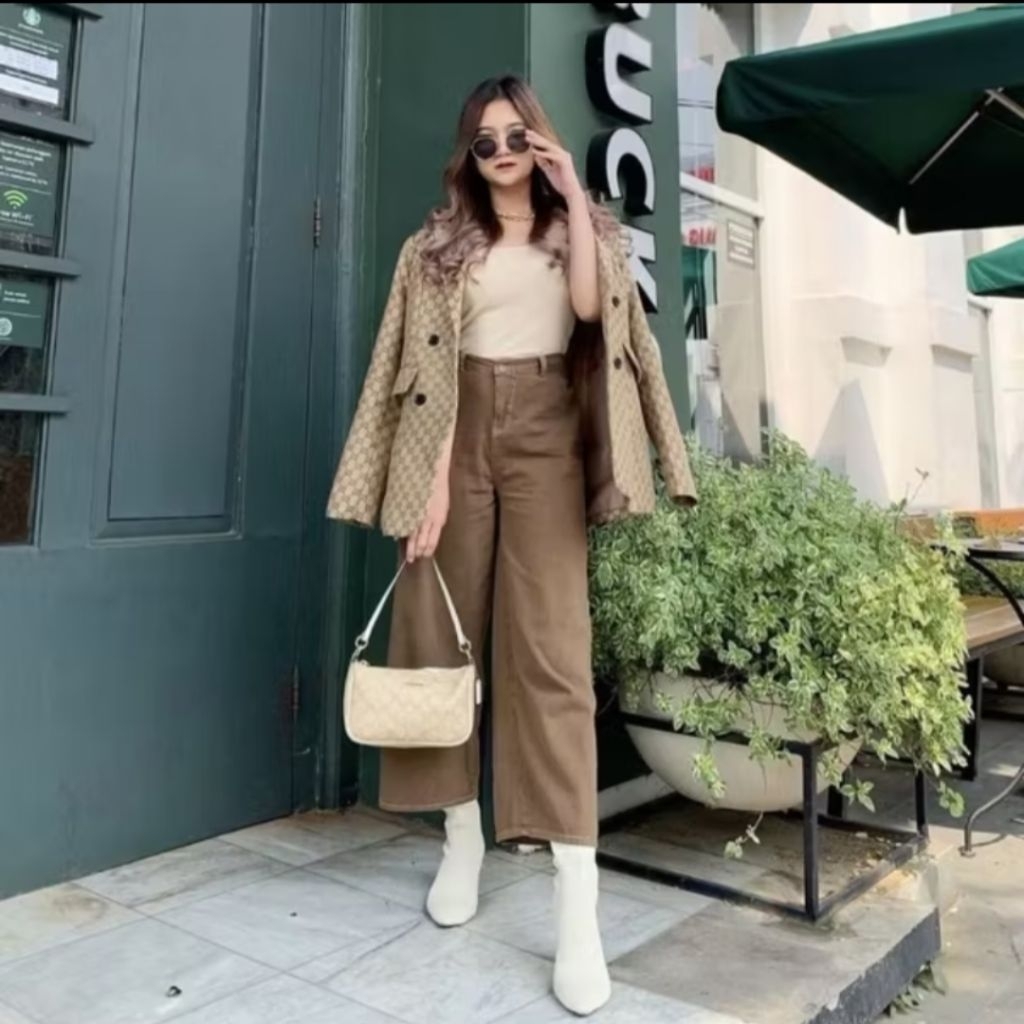 celana kulot wanita celana highwaist wanita celana kulot highwaist