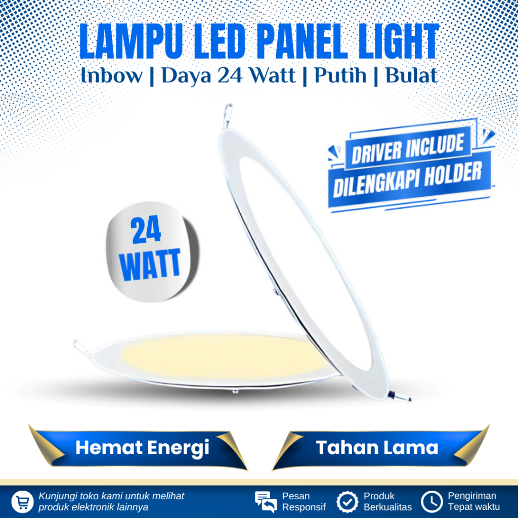 LAMPU DOWNLIGHT LED INBOW 24 WATT BULAT CAHAYA PUTIH LAMPU LED PANEL LIGHT 24 WATT INBOW BULAT