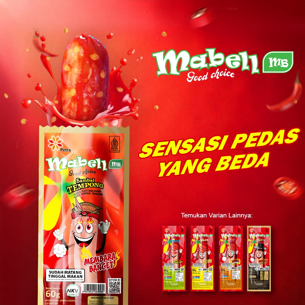 

Mabell Sosis Single MB 60g Praktis, Lezat, Cemilan Sang Juara