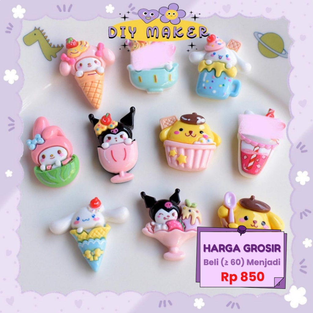 

DM Stiker 3D DIY Ice Cream Lucu Untuk Case HP Botol Cocok Untuk Souvenir Hadiah Aksesoris DIY Cute