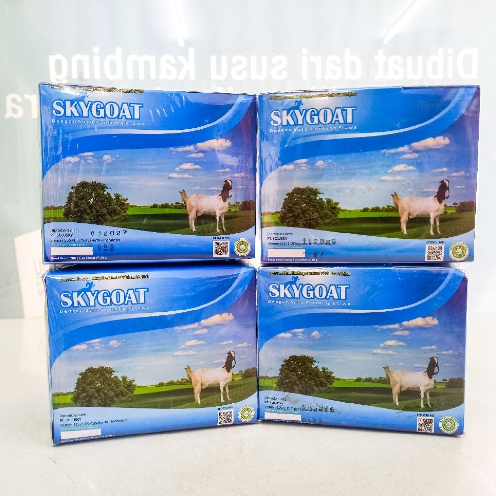 

PAKET 4 BOX - Sky Goat Susu Kambing Ettawa Bubuk Vanilla Sky Goat Dairy Milk Bebas Kolesterol