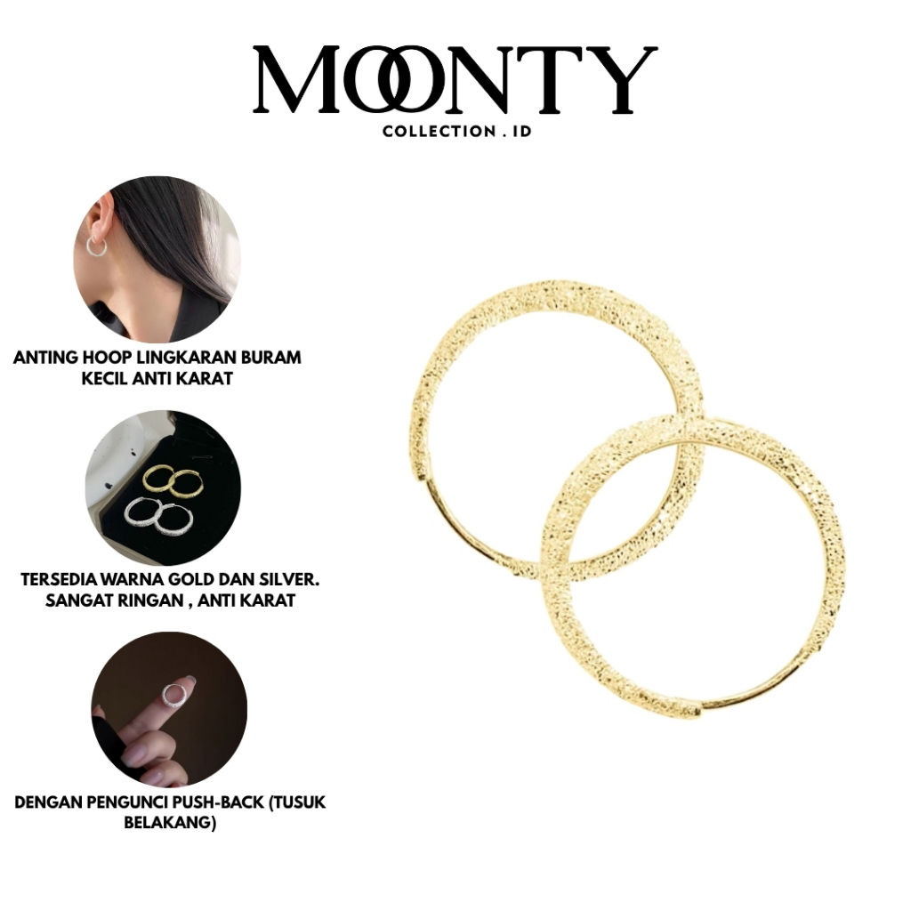 Anting Hoop Lingkaran Buram Kecil Aksesoris Perhiasan Wanita Korean Style Fashion Anting-Anting Bula