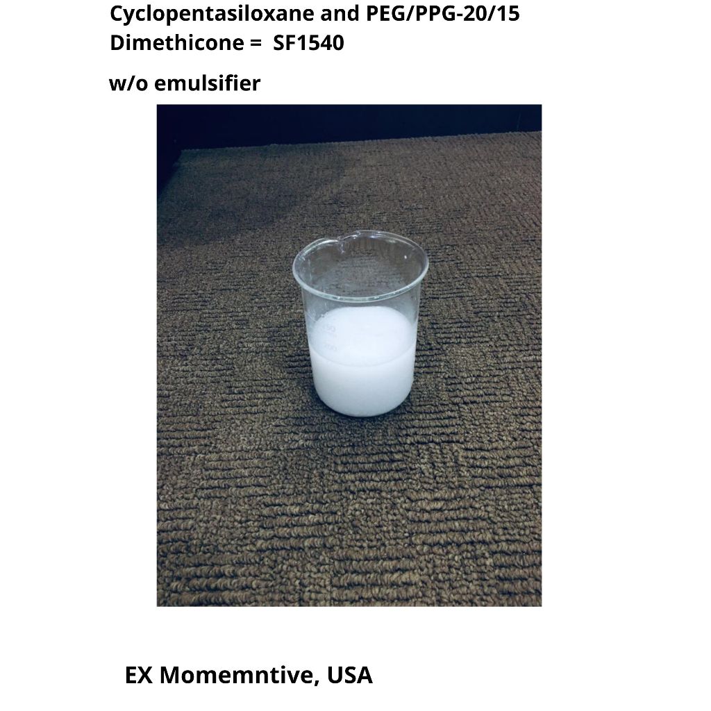 Cyclopentasiloxane and PEG/PPG-20/15 Dimethicone = SF 1540