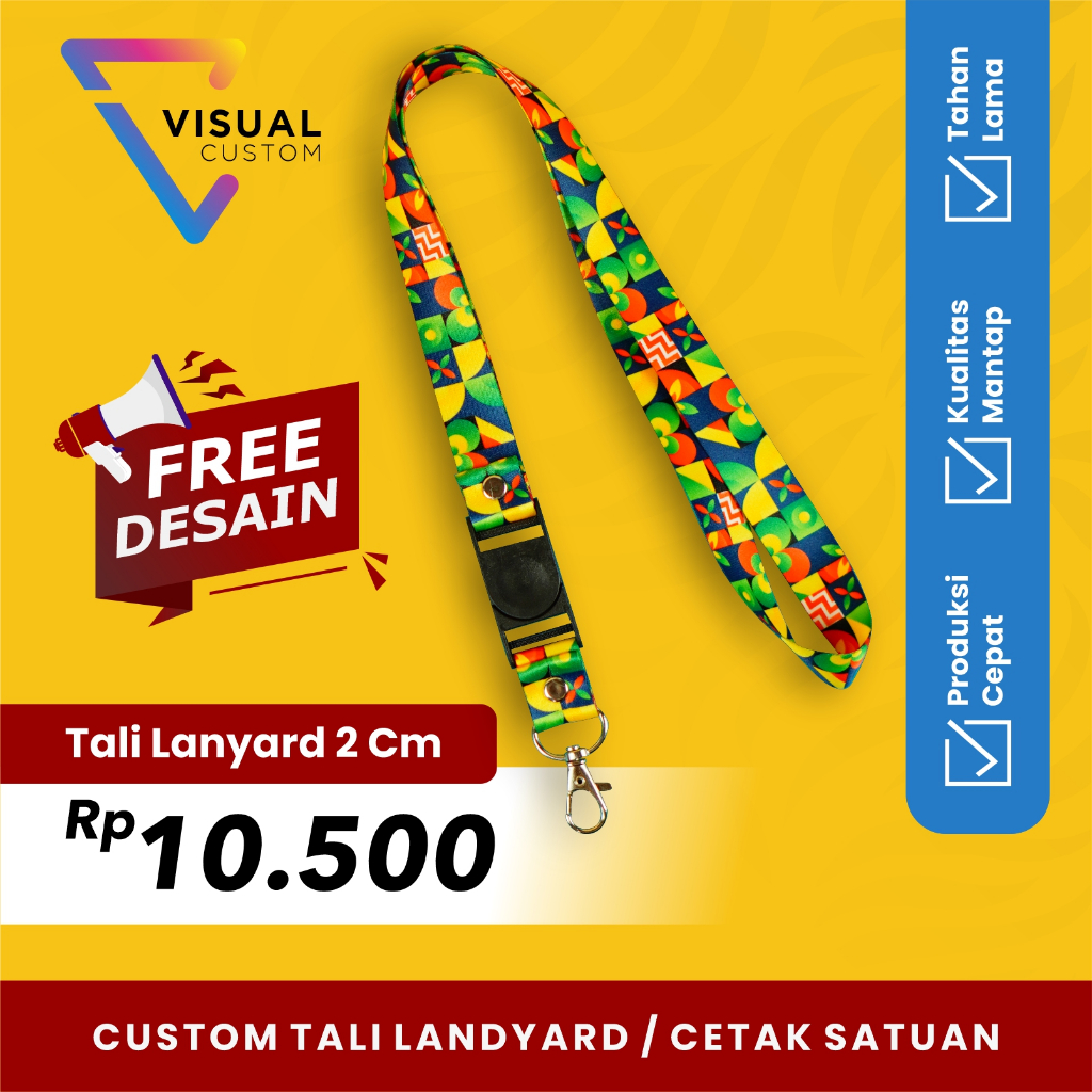 

TALI LANYARD LEBAR 2 CM / CUSTOM LANYARD FULL PRINT 2 SISI / CETAK LANYARD SATUAN / CETAK LANYARD MURAH / TALI ID CARD / GANTUNGAN ID CARD