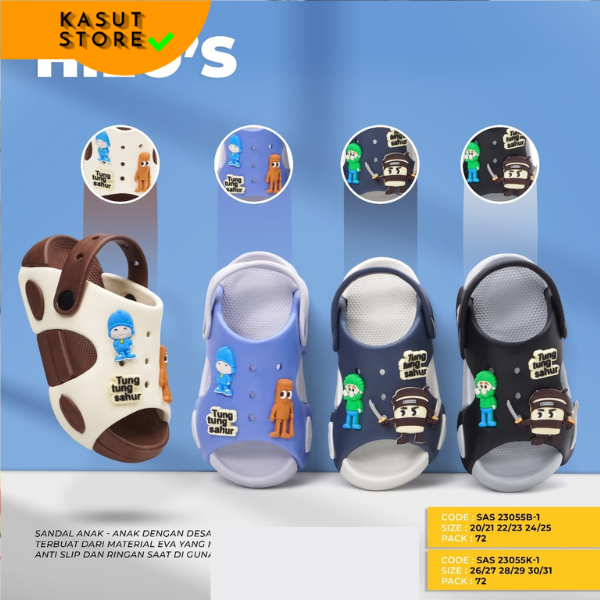 Sandal Anak Hilos Laki-Laki Tali Belakang Tung Tung Sahur Selop Usia 1 - 5 tahun