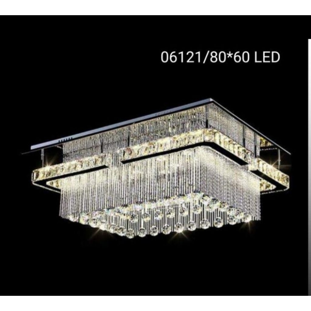 { GRADE A } Lampu Hias Plafon Linear LED Lamp Dinding Atap Indah Mewah Crystal Void Persegi kotak mo