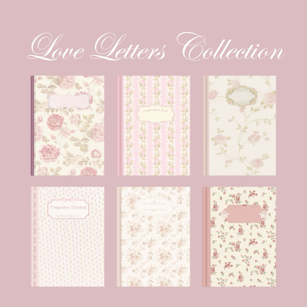 

Love Letters Collection Notebooks | Buku Catatan Aesthetic Vintage Korea Lucu | Jurnal Floral Cover Lembut untuk Sekolah, Diary, Kado, Belajar, Stationery