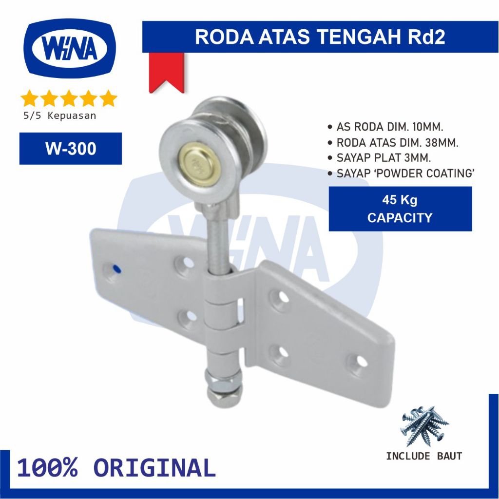 Roda Atas Tengah RD2 Wina W300 Engsel Pintu Garasi untuk Kayu / Alumunium dan uPVC - 100% Original