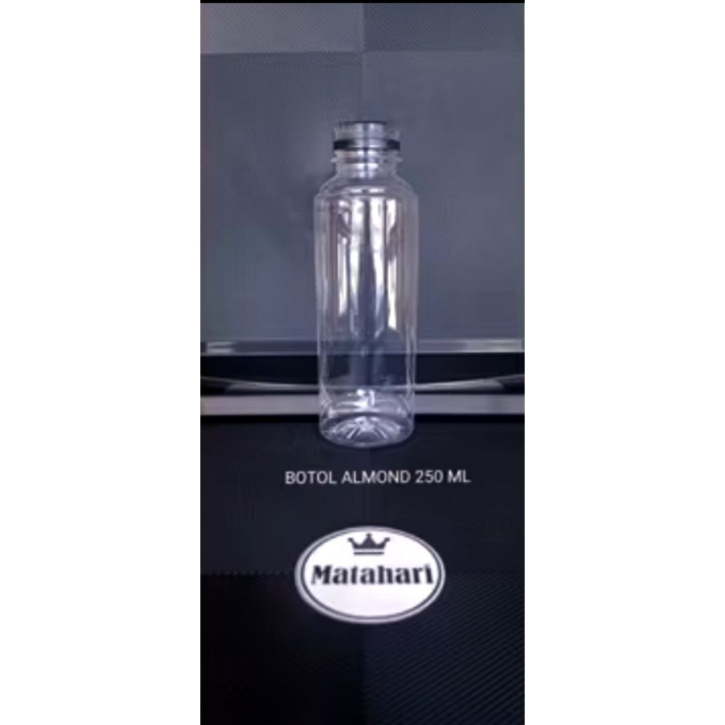 [1 BALL = 112 PCS ] BOTOL ALMOND 250 ML TUTUP SN / BOTOL JUS SUSU PUDING BUAH PLASTIK