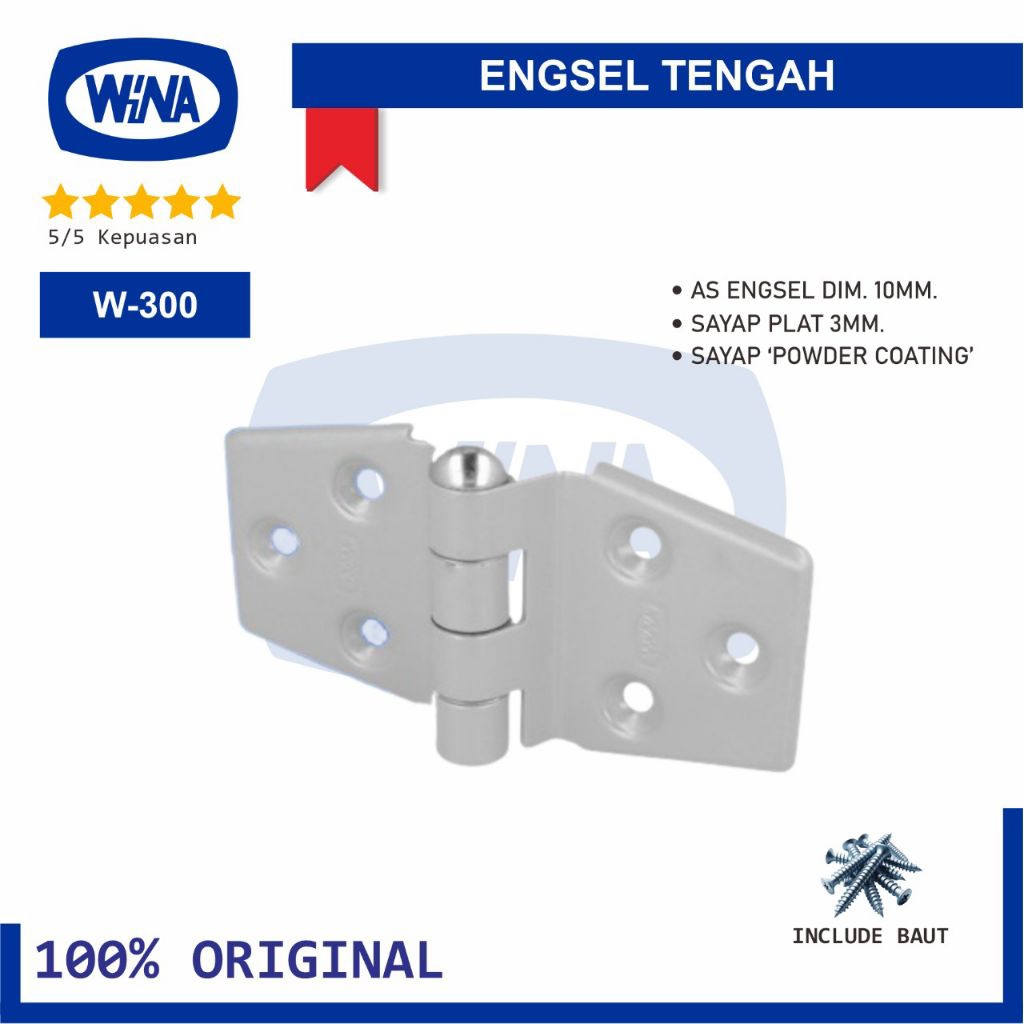 Engsel Tengah Wina W300 Engsel Tempel Pintu Garasi Geser dan Lipat - 100% Original