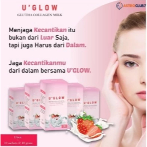 Minuman Collagen U glow Milk Glutha 1 box isi 10 sachet ORIGNAL