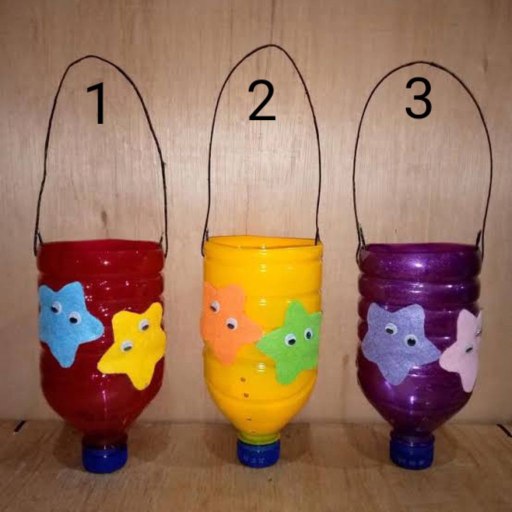 Pot tanaman gantung dari botol aqua bekas ukuran 1,5 liter