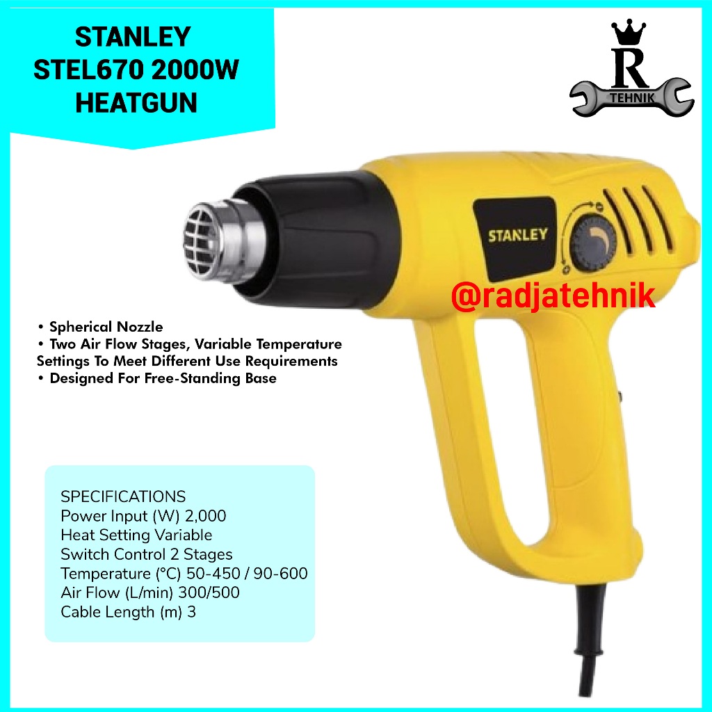 STANLEY  STEL670 HEATGUN  HEATGUN 2000W  Alat Tukang Serbaguna