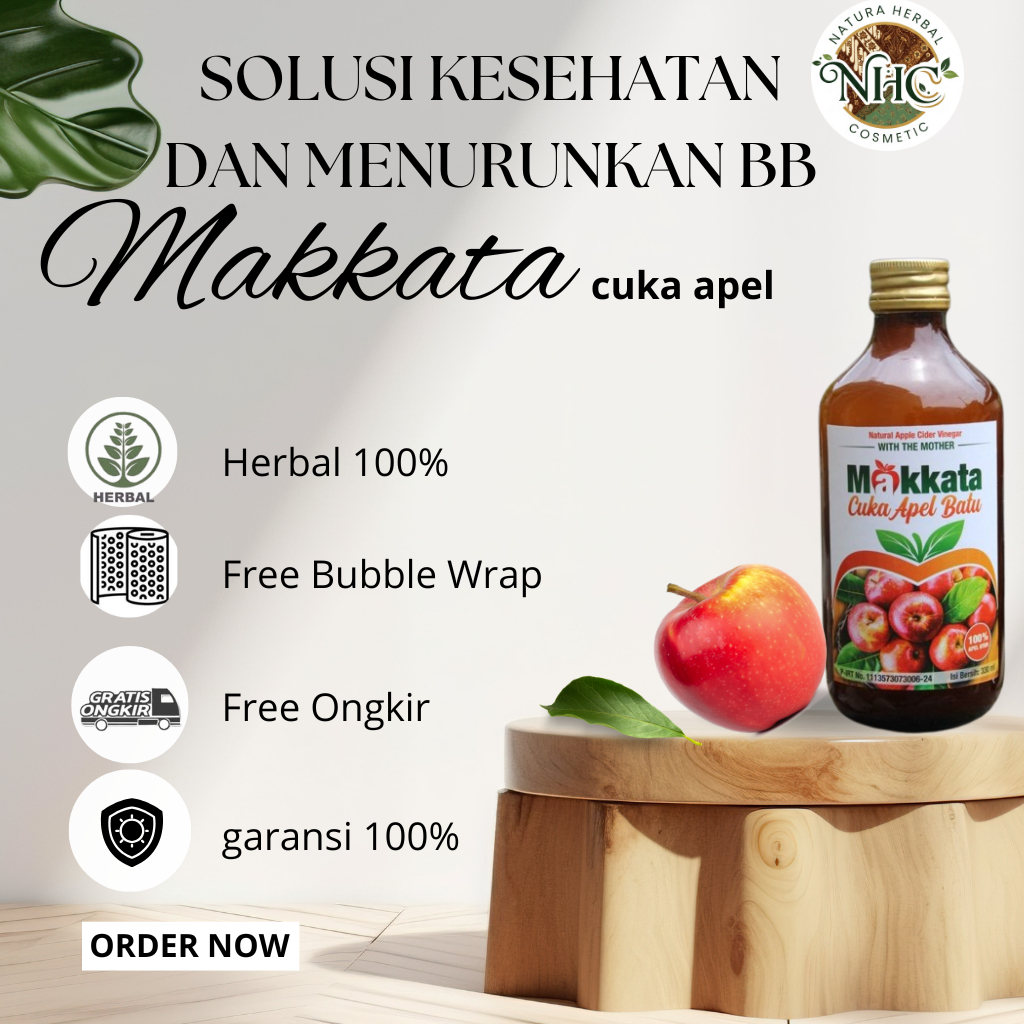 

CUKA APEL MAKKATA ORIGINAL Untuk Kesehatan Dan Membantu Menurunkan Berat Badan Original Isi 330 Ml