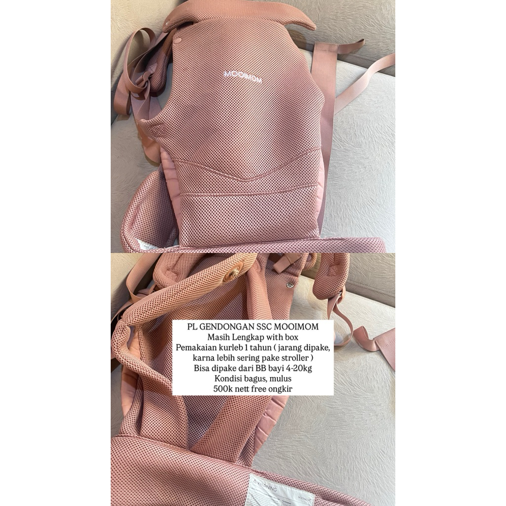 PRELOVED GENDONGAN SSC MOOIMOM WARNA BLUSH