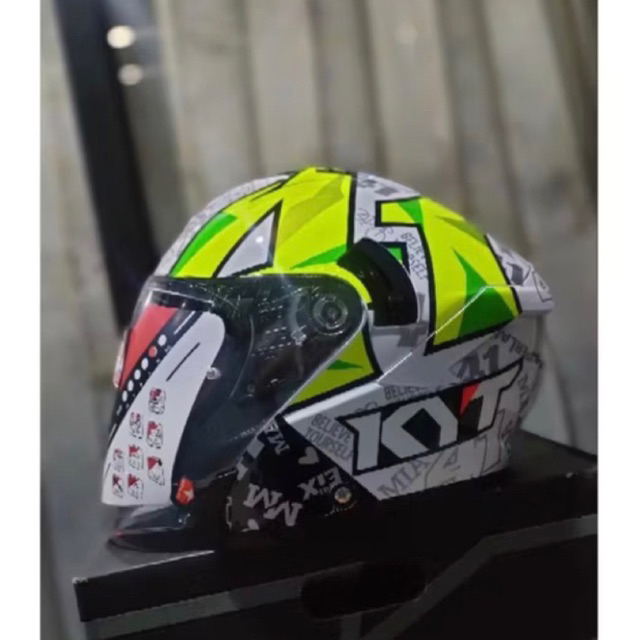 helm KYT NFJ repain espargaro white 2021 half face open face Kyt