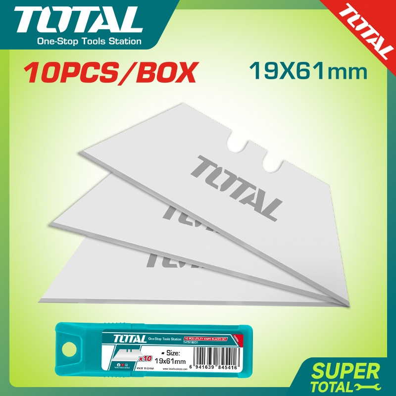 

【TOTAL】 THT519001 Set Pisau Utilitas 10 Pcs-Ujung Dipoles Presisi, Cocok Potong Kardus/Kulit/Plastik