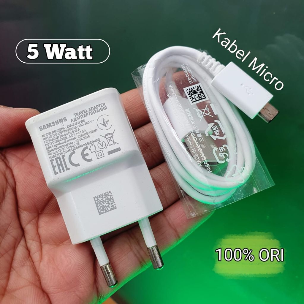 Charger Samsung 1 Amper J4Core J5Prime J6 Note1 Core2 Grand Prime M10 Original 100% Copotan HP (seco