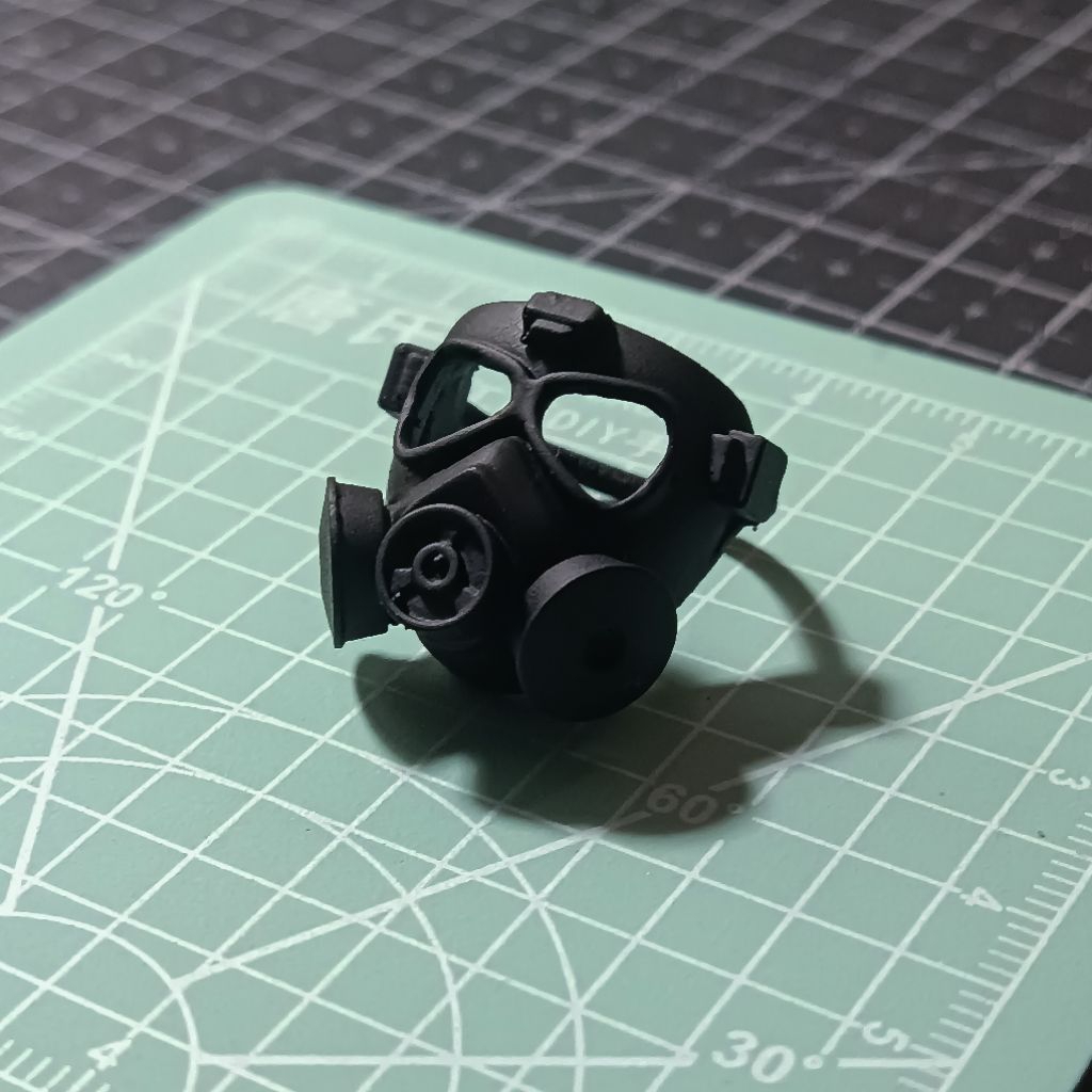 Topeng 1/12, Double Filter Full Face Gas Mask, Topeng Gas (Khusus SHF Body Kun Kitbash Skala1/12) Fi