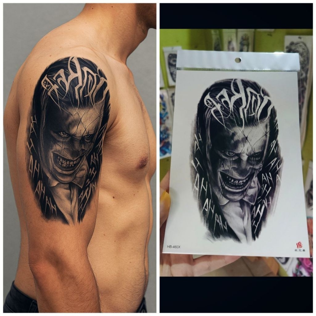 tato temporer motif wajah tato lengan tato tangan