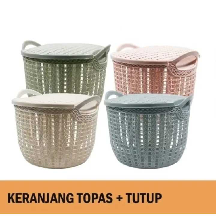 PAKET 1 LUSIN MIX Keranjang Serbaguna tutup Keranjang Topas tutup Keranjang serbaguna Topas tutup