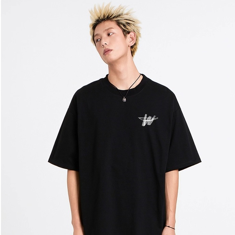 Kaos lengan pendek katun murni pasangan (couple) untuk dalaman, kaos dasar kerah bulat tebal santai 