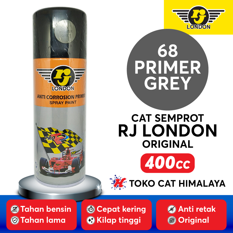 Pilok Pilox RJ London 400cc RJ Besar (400ml) Cat Semprot Warna PRIMER GREY / 68 primer grey / epoksi