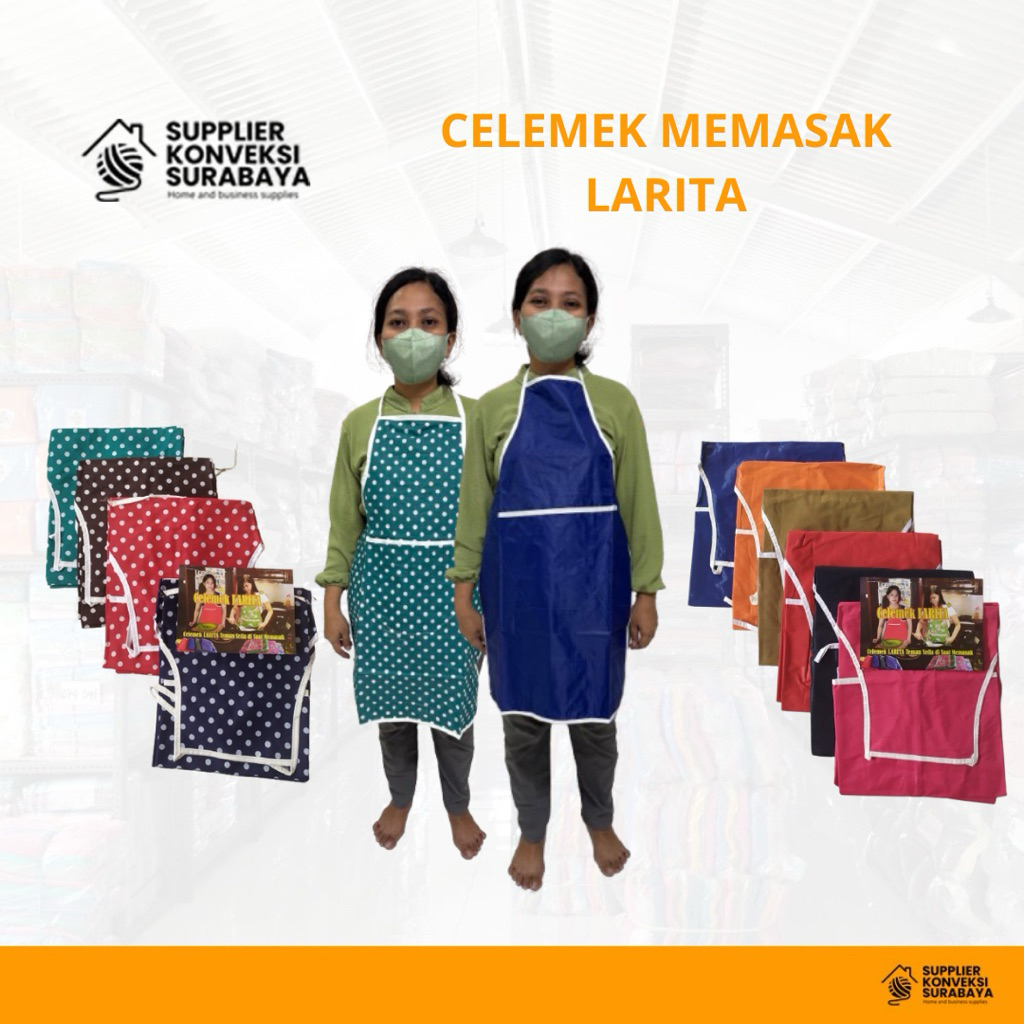 Celemek Memasak PVC-Polos-Polkadot