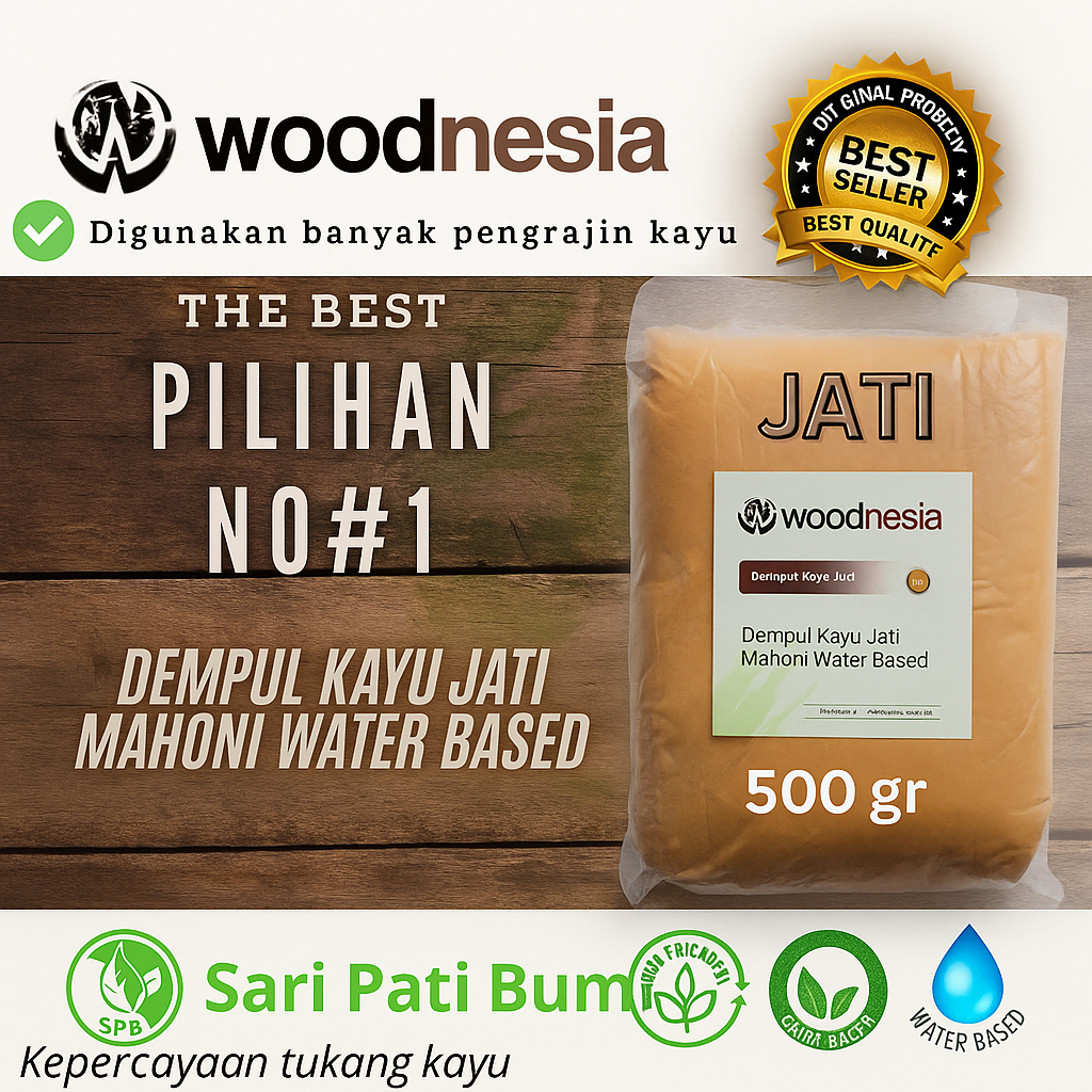 Murah Dempul Kayu 500 gr Dempul Kayu Jati Mahoni Water Based Pakai Air Siap Pakai Saripati Bumi