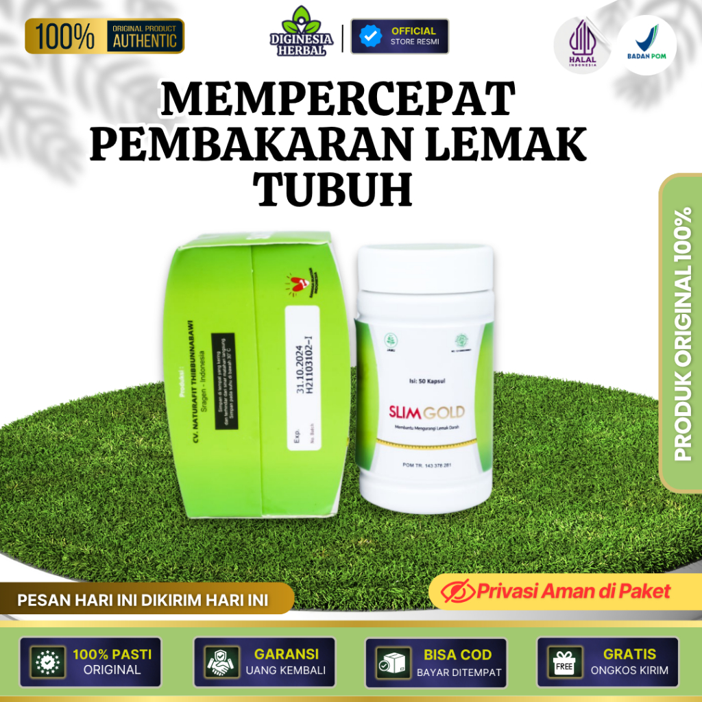Slim Gold - Obat Herbal Pembakar Lemak & Anti Lemak Baru Pelangsing Alami