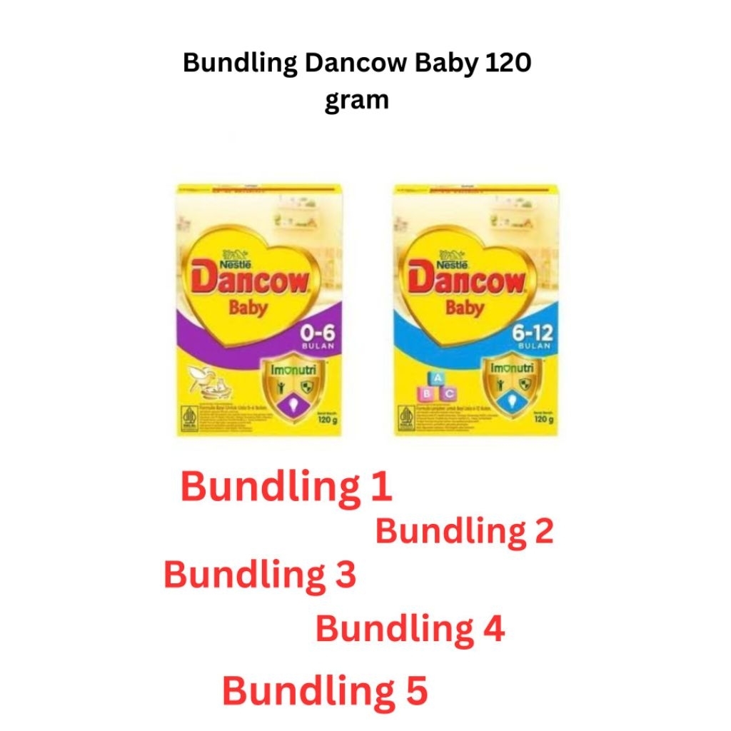 

Dancow Baby 0-6 & 6-12 bulan 120 gram | Bundling 1 2 3 4 5 | Susu Bayi Ori