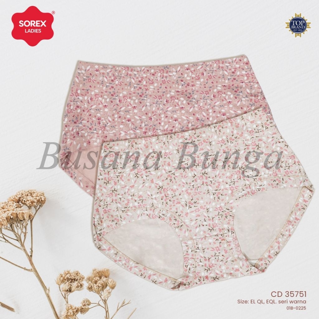 Sorex (3 pc, 6 pc, 12 pc) Cd/Celana Dalam Wanita Sorex 35751 Maxi Motif Bunga Cantik Lembut Adem Nya