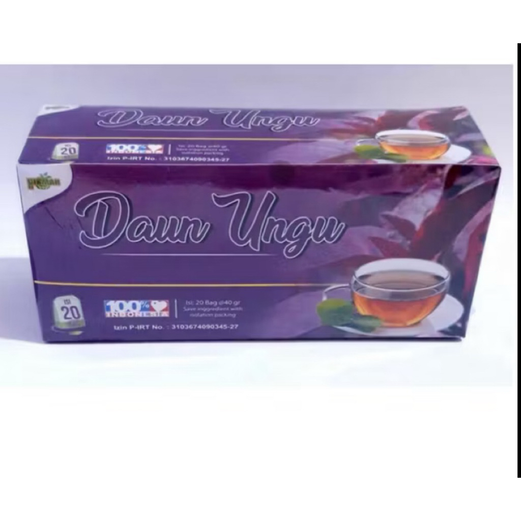 

Teh celup daun ungu herbal ambeyen wasir Merek Hikmah herbal
