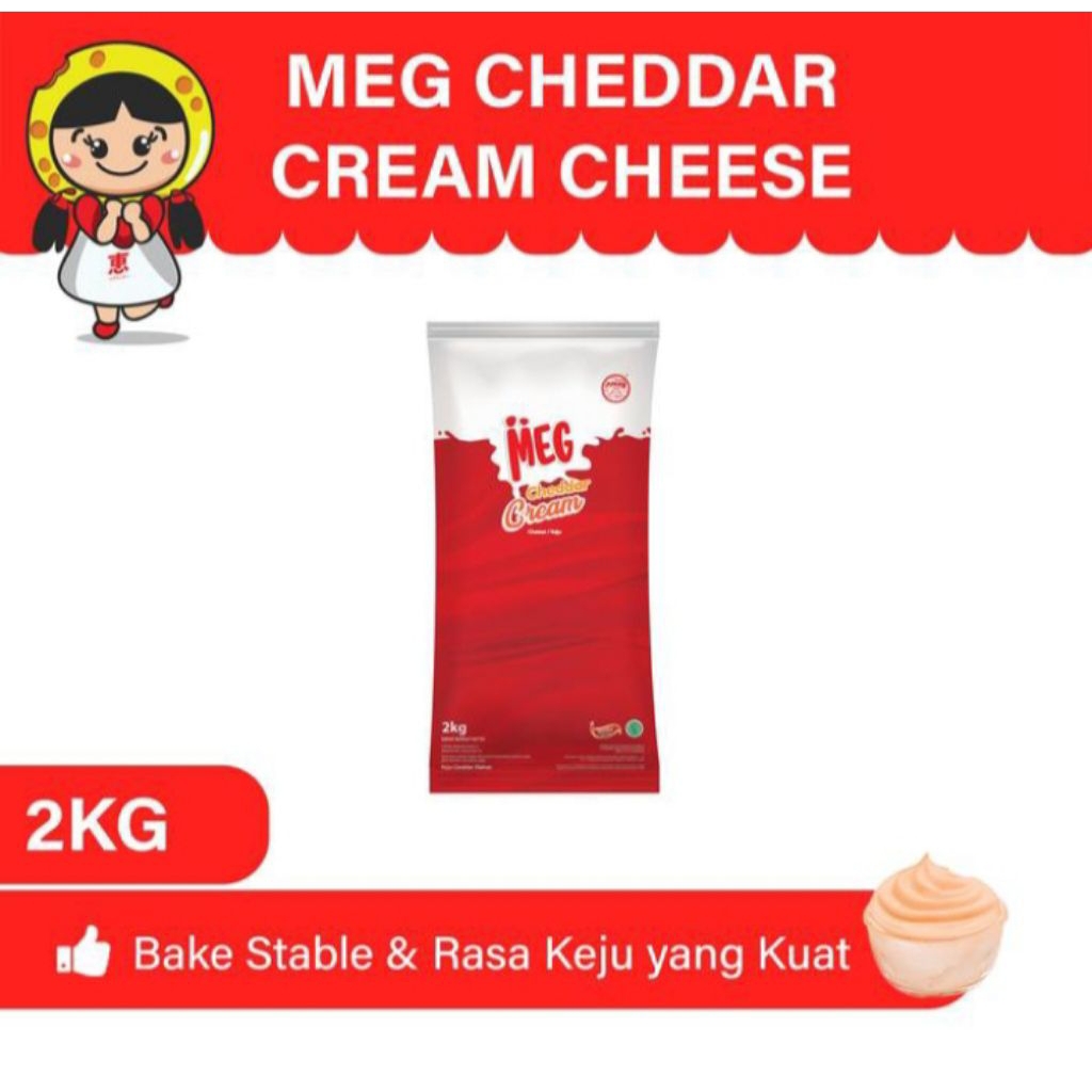 

MEG CHEDDAR CREAM CHEESE KEMASAN 2KG FILLING KEJU CREAM