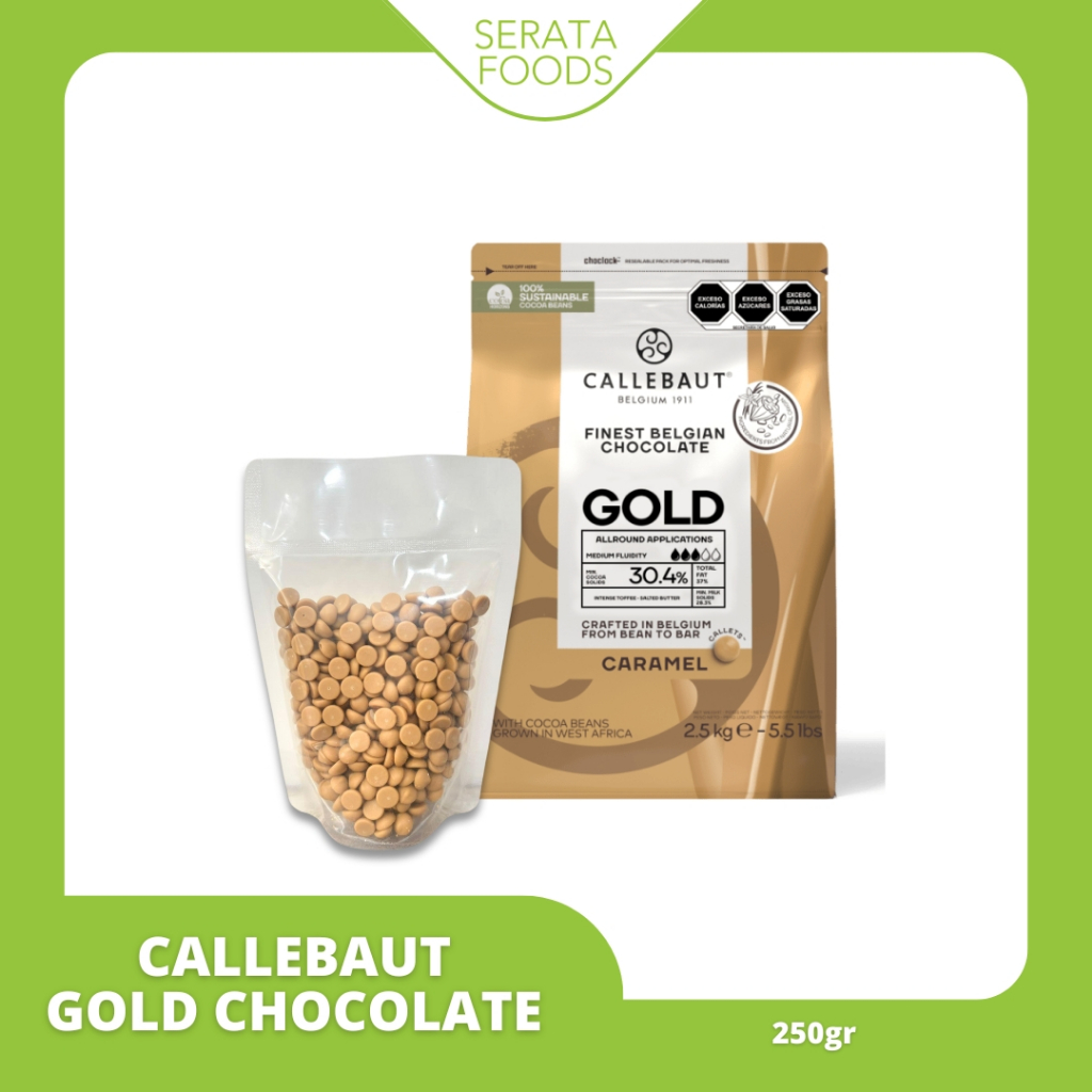 

Callebaut ICGOLD25KG Gold Chocolate 250gr Repack / Coklat Callebaut Repack