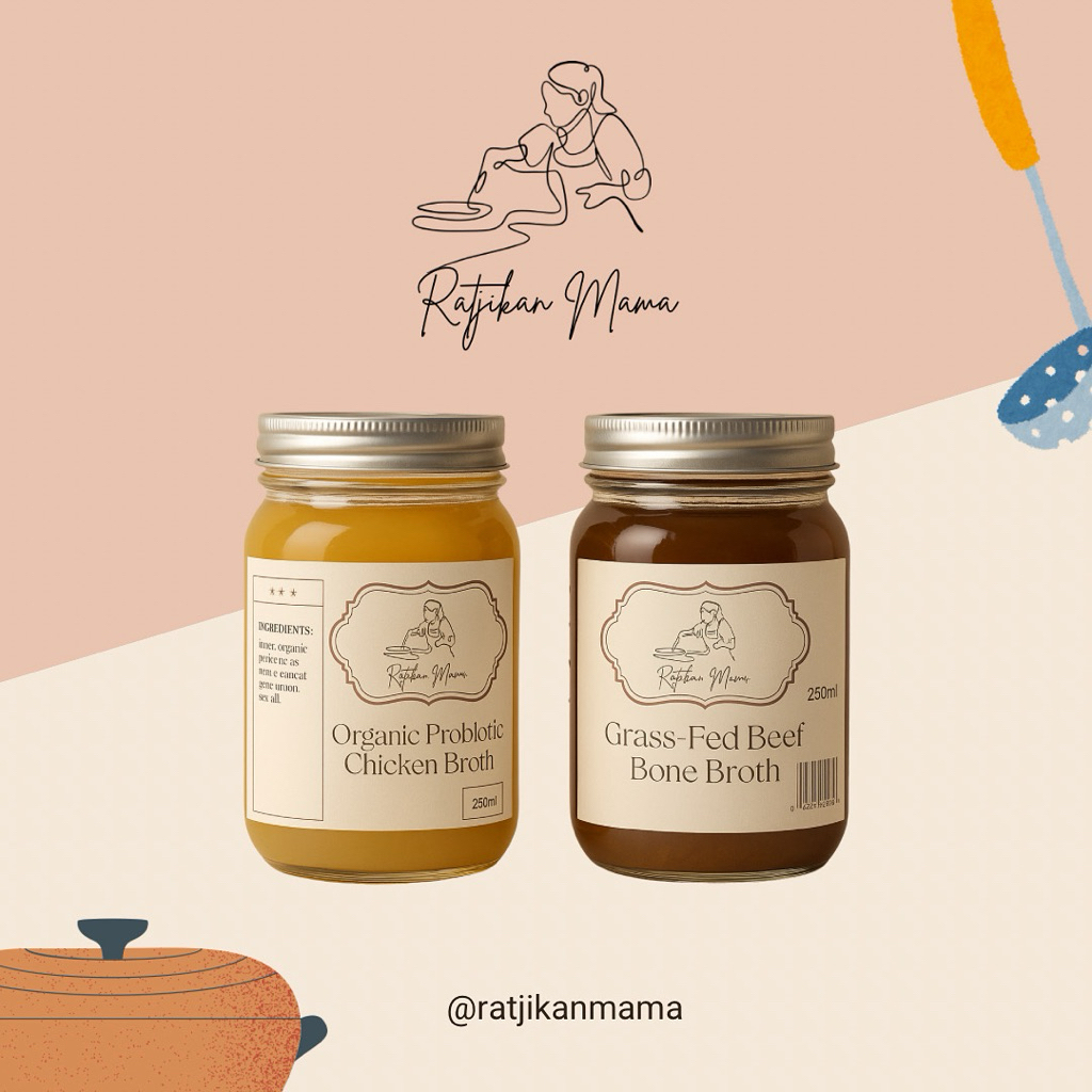 

Ratjikan Mama Organic Probiotic Chicken Broth - Kaldu Ayam Organik 250ml | kaldu ayam kental | broth kental