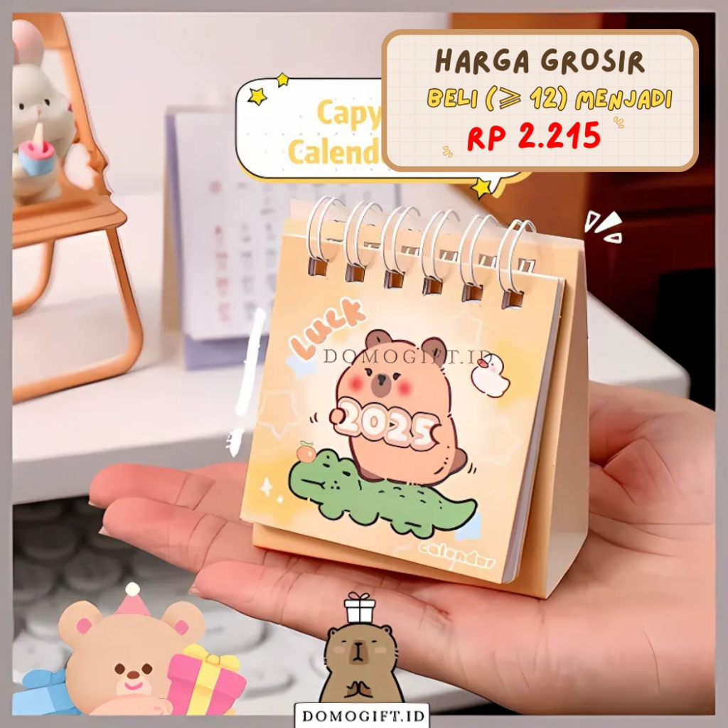 

Kalender 2025 Calender Mini Capybara Cartoon Lucu