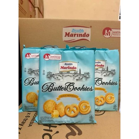 

Butter cookies marindo bag 165gr 1 karton isi 24pcs