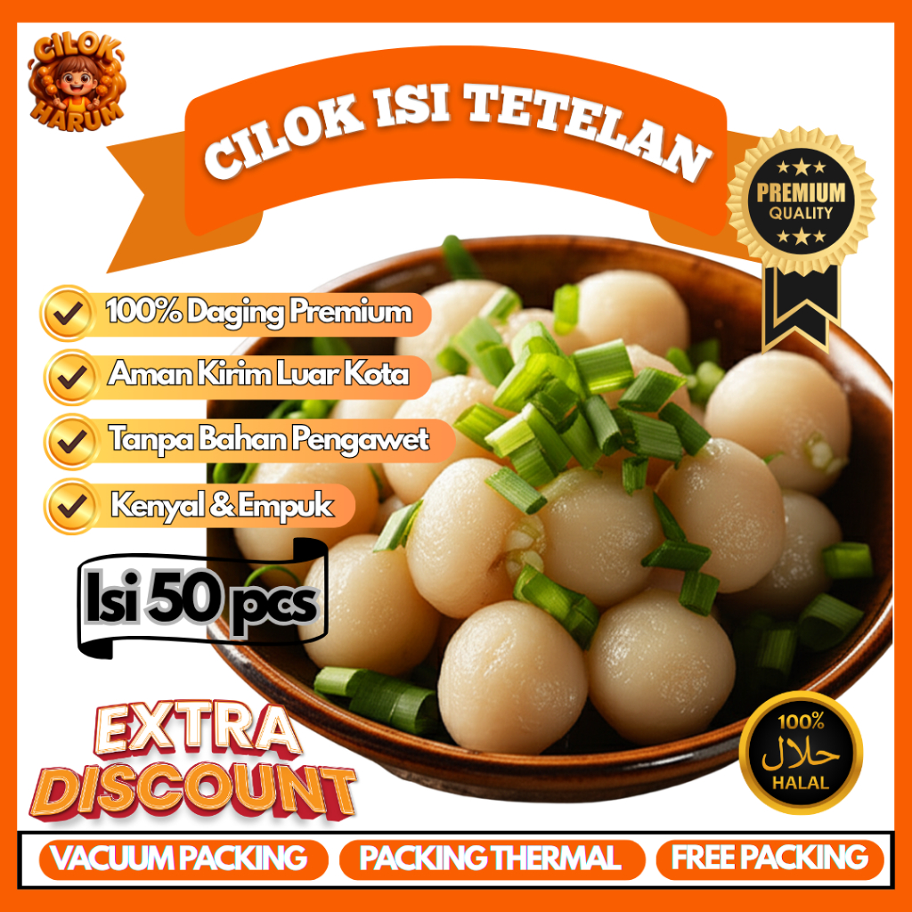 

Cilok Frozen Isi Daging Tetelan 50 pcs – Murah, Enak & Kenyal | Siap Masak