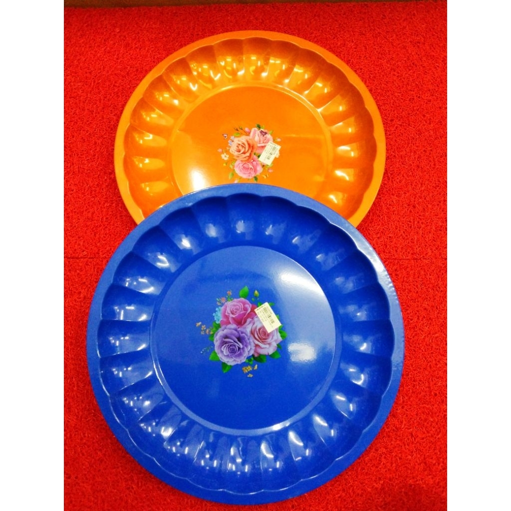 NAMPAH BULAT STAINLESS MOTIF BUNGA / TAMPAH BULAT MOTIF STAINLESS / NAMPAN BUALAT STAINLESS / PIRING