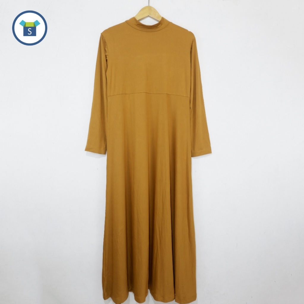 Gamis Manset Wanita Lengan Panjang/ Inner Dress Span / Mangset Spandek Polos ZOYA PRELOVED LIKE NEW