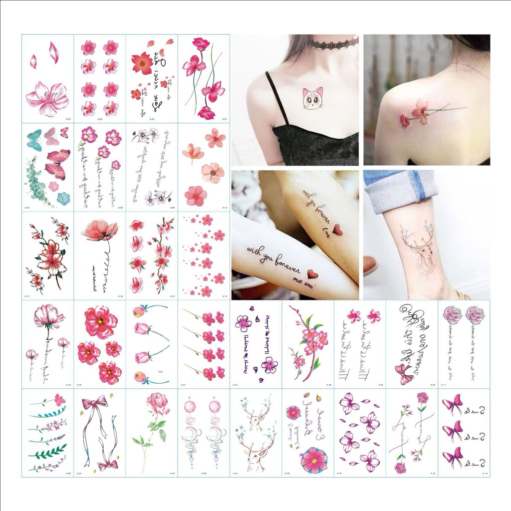 Woman Needs - Fake Tattoo Tato Palsu Kekinian Trendy Bisa Hilang Dihapus Tattoo Bunga