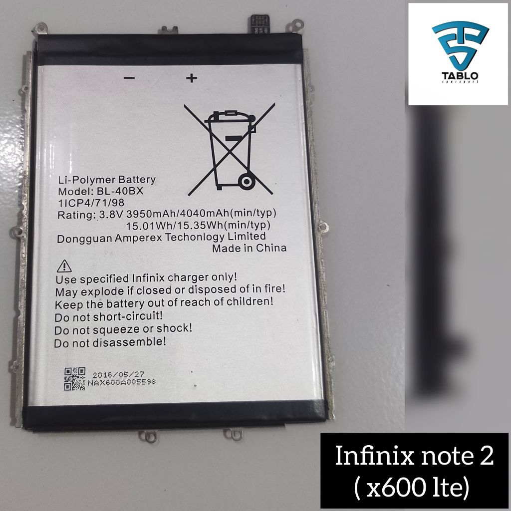 Baterai Batre Infinix Note 2 X600 LTE BL-40BX original copotan hp
