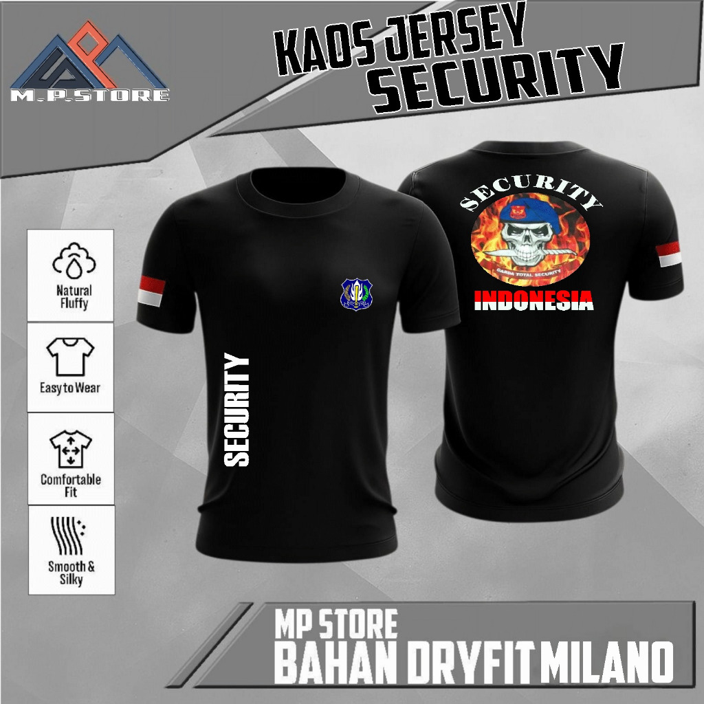 Jersey Security Mitra Polri Kaos Secutity Dryfit MIlano Kaos Security Keren Kaos Satpam Keren - Jers