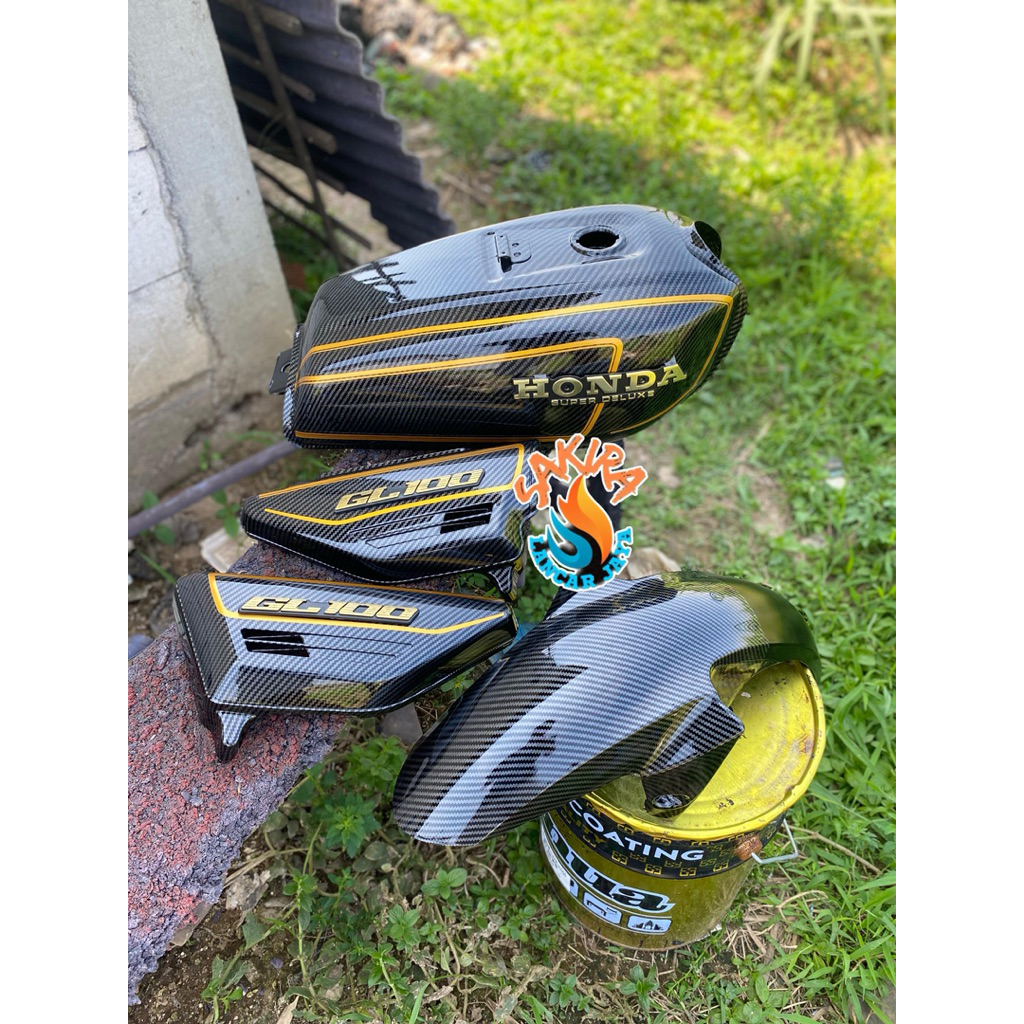 Cover tangki set box aki gl 100 body set gl 100 tangki set box aki gl 100 full karbon kevlar