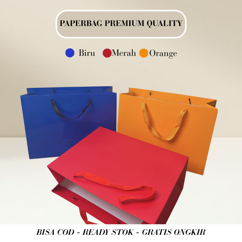 

[COD] Paperbag Premium Tebal Kantong Kado Warna Warni - Gift Bag Serbaguna & Elegan