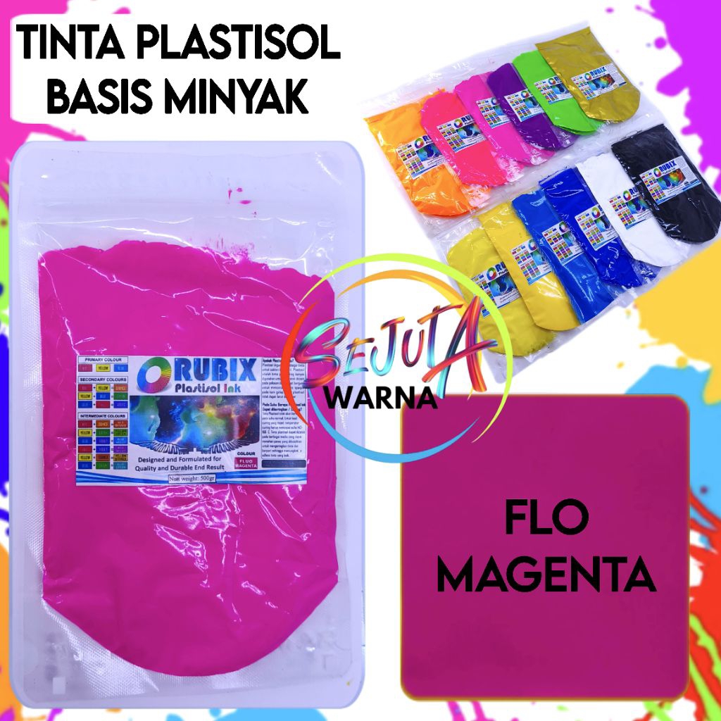 

TINTA PLASTISOL RUBIX FLO MAGENTA 200GR CAT SABLON KAOS