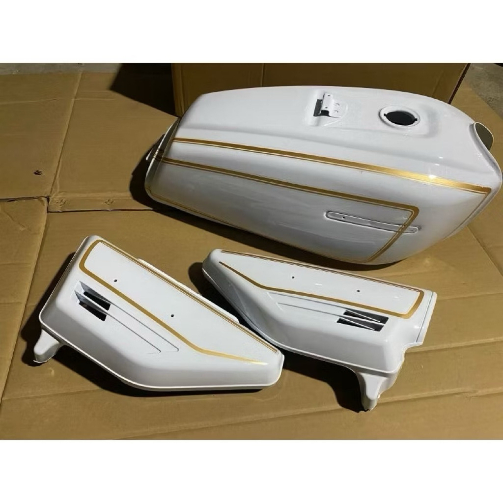 Paket Tangki tengki gl 100 pres pabrik set bok aki gl 100 emblem tangki gl 100 striping gl 100 putih